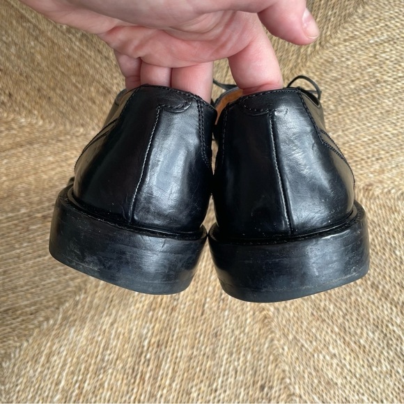 Heyraud Mens Black Leather mSquare Toe Oxford Lace Up Dress Shoe 5575 Size 43 - Picture 4 of 9